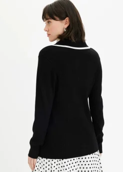 bonprix Bekleidung·Umstandsmode|Bekleidung·Jeans^Smart Cardigan schwarz/wollweiß