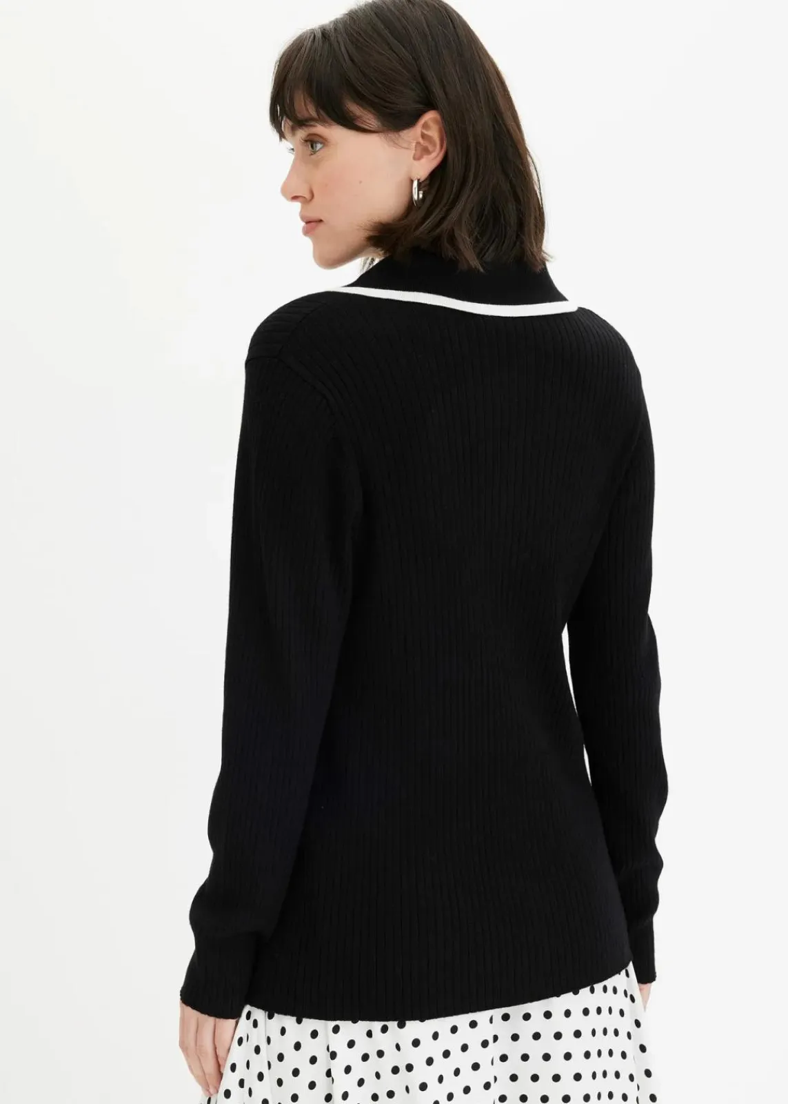 bonprix Bekleidung·Umstandsmode|Bekleidung·Jeans^Smart Cardigan schwarz/wollweiß