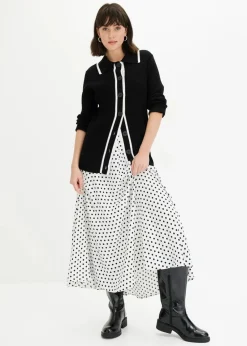 bonprix Bekleidung·Umstandsmode|Bekleidung·Jeans^Smart Cardigan schwarz/wollweiß