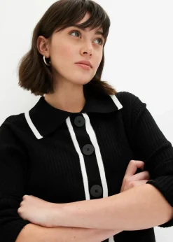 bonprix Bekleidung·Umstandsmode|Bekleidung·Jeans^Smart Cardigan schwarz/wollweiß