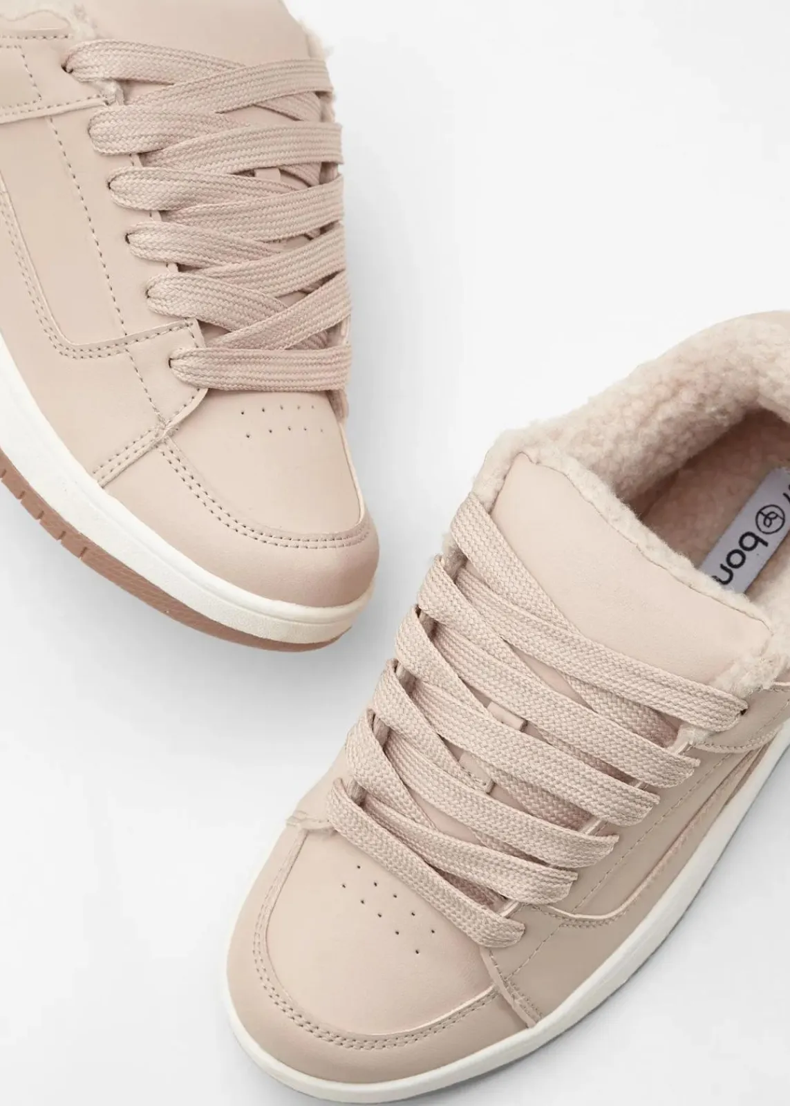 bonprix Gefütterte Winterschuhe|Sneaker^Sneaker kieselbeige