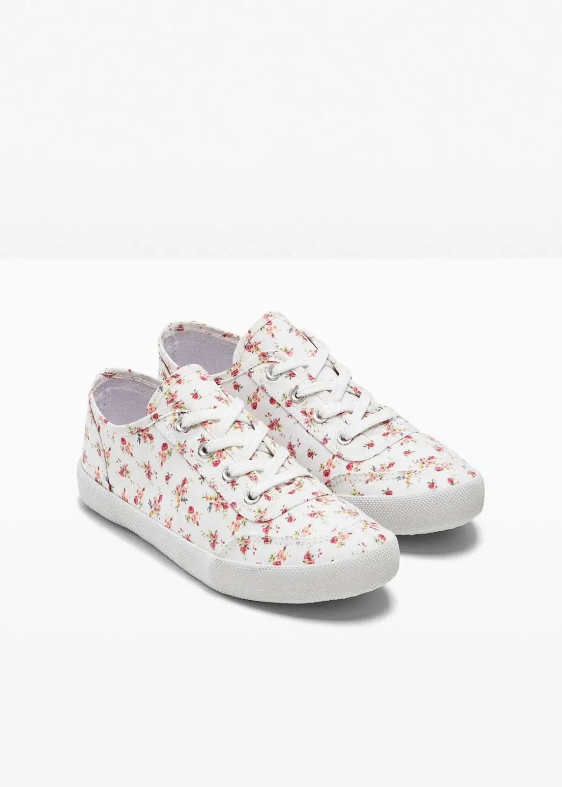 bonprix Sneaker|Schuhe & Accessoires In Spezialgrößen·Schuhe In Übergröße^Sneaker weiß/rot geblümt