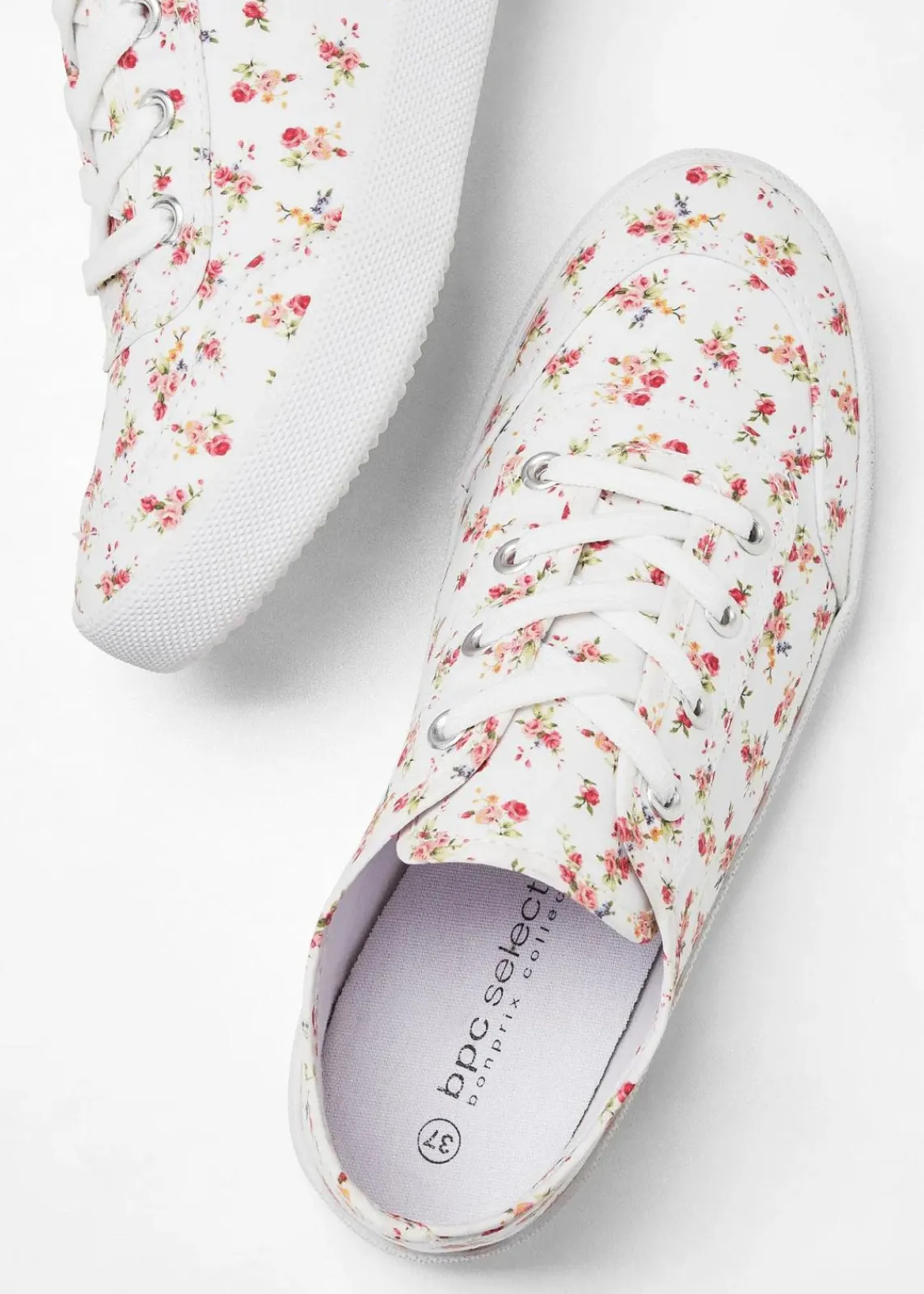 bonprix Sneaker|Schuhe & Accessoires In Spezialgrößen·Schuhe In Übergröße^Sneaker weiß/rot geblümt