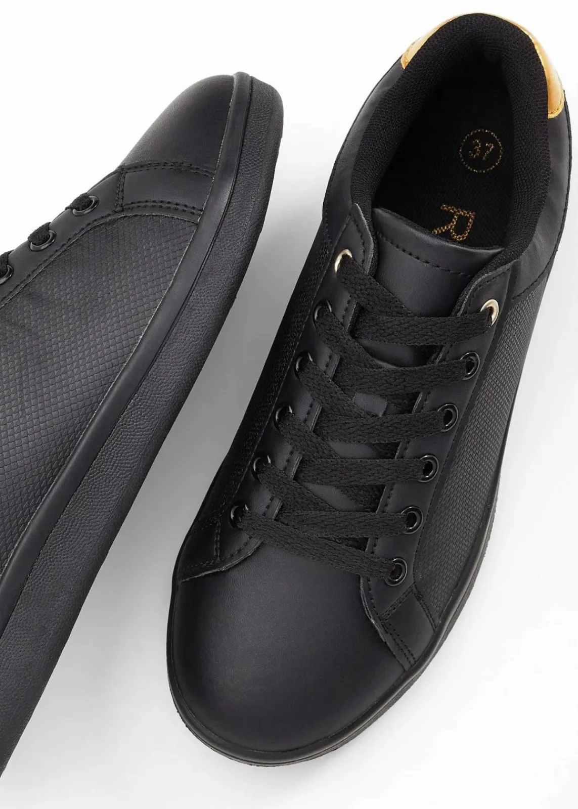 bonprix Sneaker^Sneaker schwarz/goldfarben