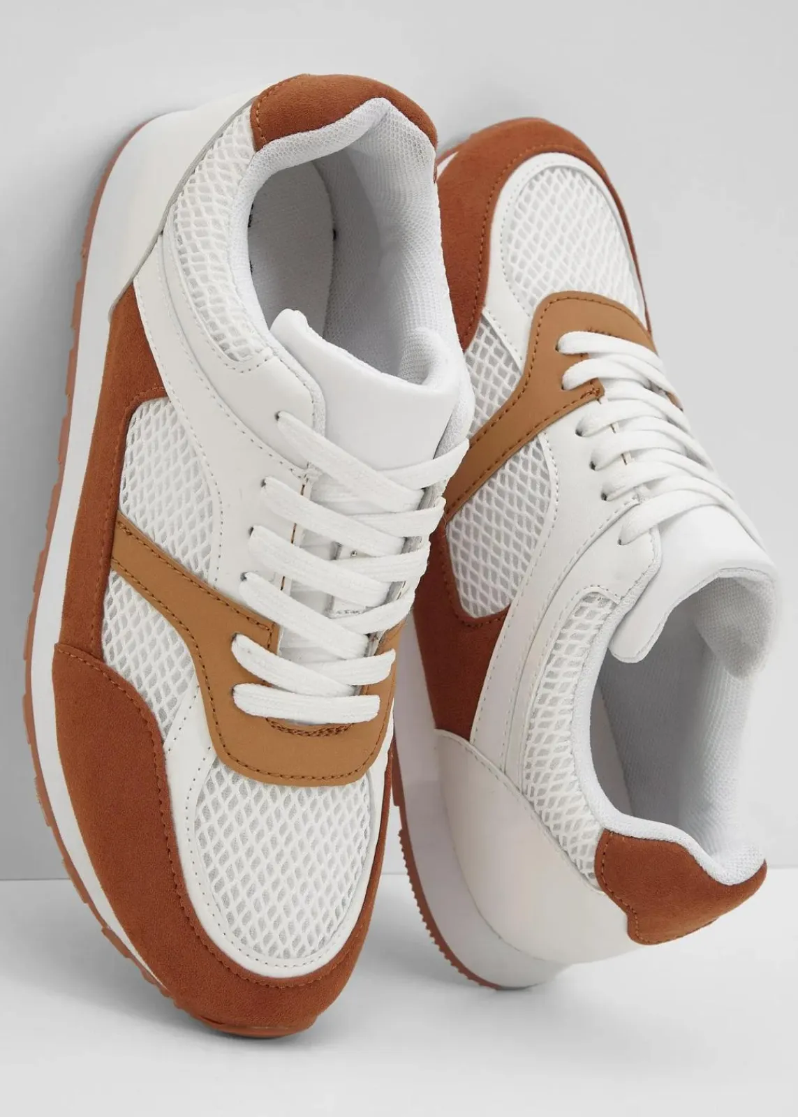 bonprix Sneaker^Sneaker weiß/braun/beige