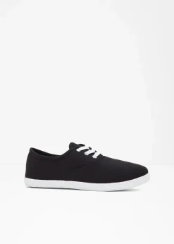 bonprix Schuhe & Accessoires In Spezialgrößen·Schuhe In Übergröße|Sneaker^Sneaker aus Baumwoll-Canvas schwarz