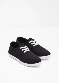 bonprix Schuhe & Accessoires In Spezialgrößen·Schuhe In Übergröße|Sneaker^Sneaker aus Baumwoll-Canvas schwarz