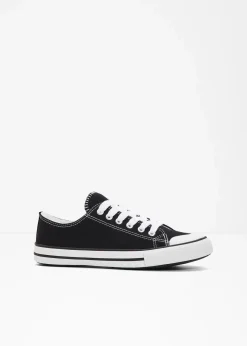 bonprix Sneaker^Sneaker aus Baumwoll-Canvas schwarz