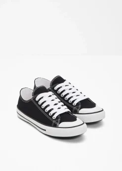 bonprix Sneaker^Sneaker aus Baumwoll-Canvas schwarz
