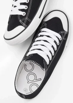 bonprix Sneaker^Sneaker aus Baumwoll-Canvas schwarz