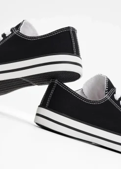 bonprix Sneaker^Sneaker aus Baumwoll-Canvas schwarz