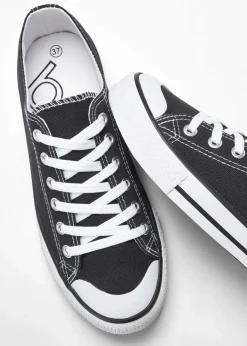 bonprix Sneaker^Sneaker aus Baumwoll-Canvas schwarz