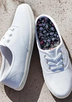 bonprix Sneaker|Schuhe & Accessoires In Spezialgrößen·Schuhe In Übergröße^Sneaker aus Baumwoll-Canvas weiß