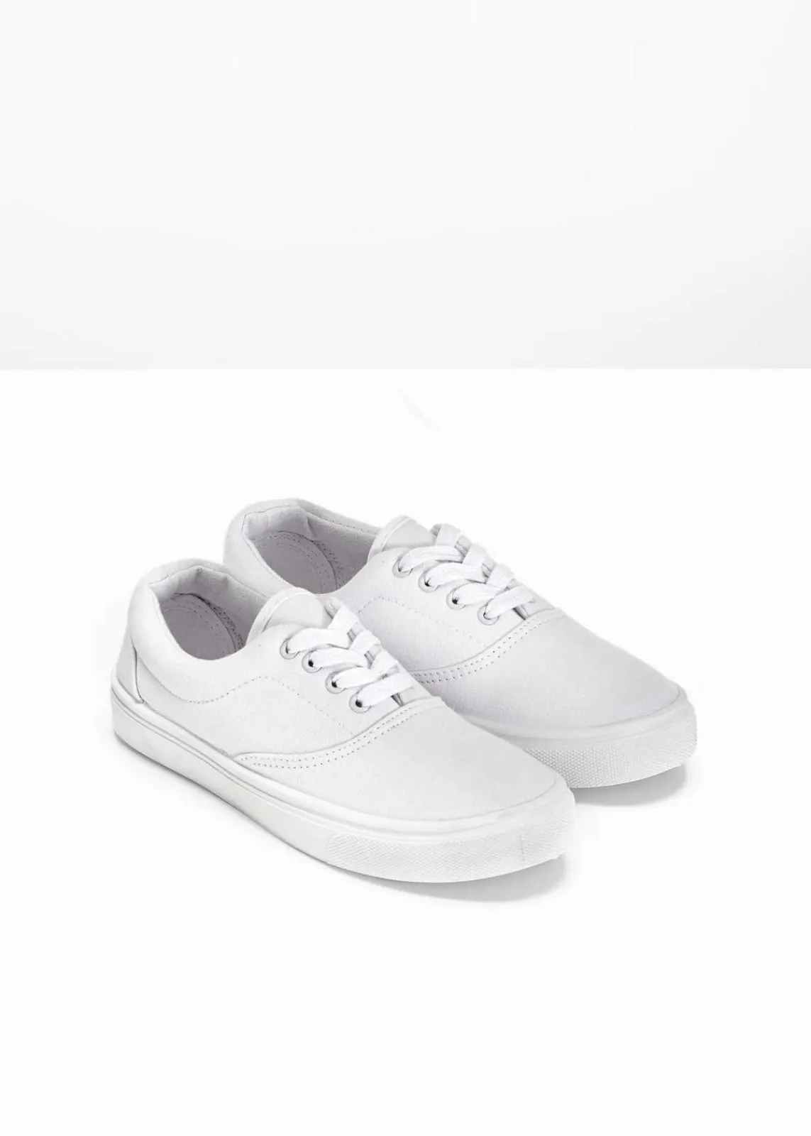 bonprix Schuhe & Accessoires In Spezialgrößen·Schuhe In Übergröße|Sneaker^Sneaker aus Baumwoll-Canvas weiß