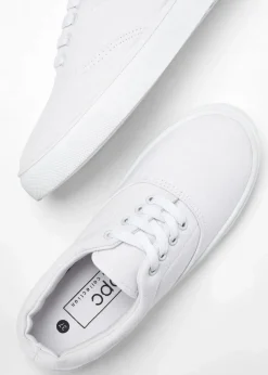 bonprix Schuhe & Accessoires In Spezialgrößen·Schuhe In Übergröße|Sneaker^Sneaker aus Baumwoll-Canvas weiß