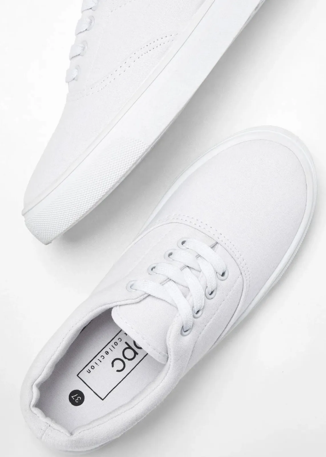 bonprix Schuhe & Accessoires In Spezialgrößen·Schuhe In Übergröße|Sneaker^Sneaker aus Baumwoll-Canvas weiß