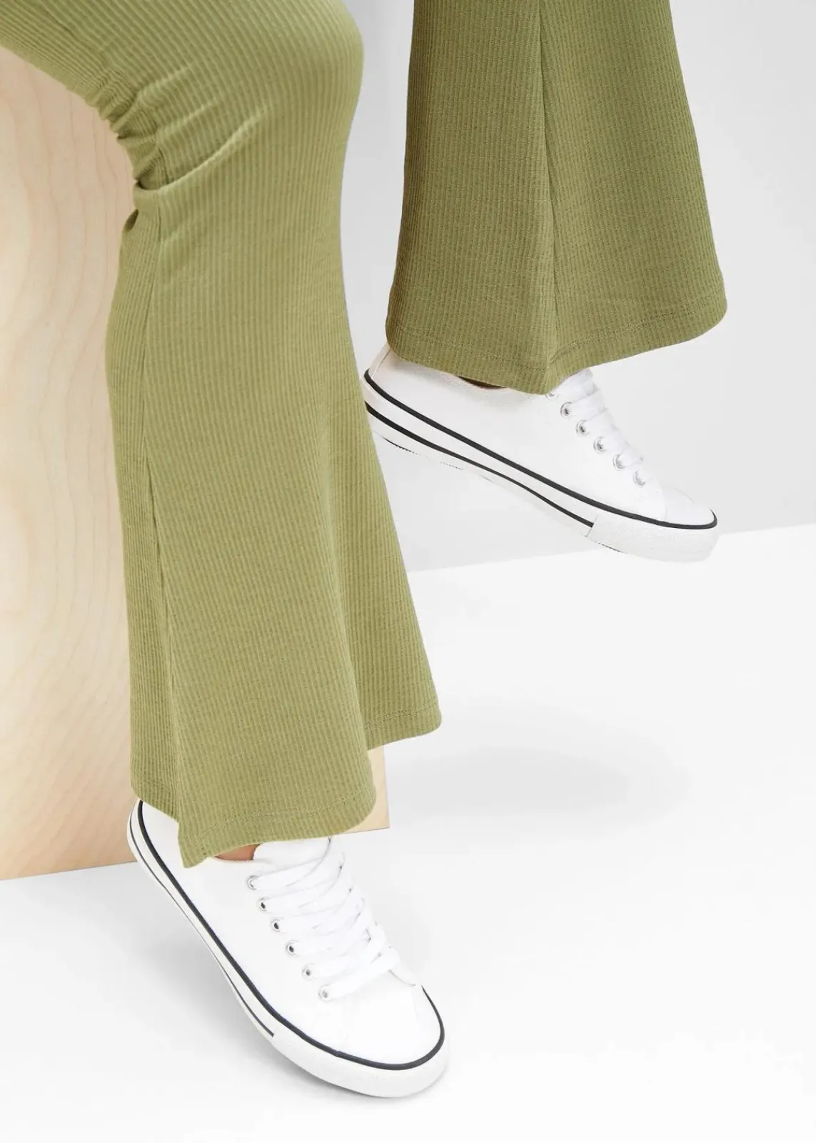 bonprix Sneaker^Sneaker aus Baumwoll-Canvas weiß