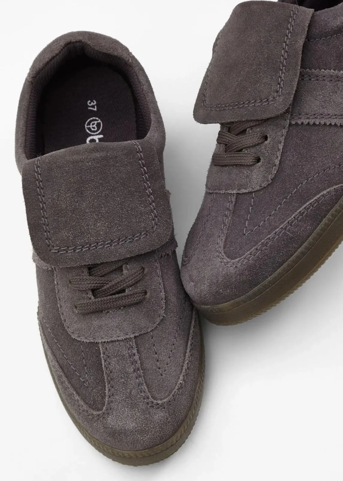 bonprix Sneaker^Sneaker aus Leder schiefergrau