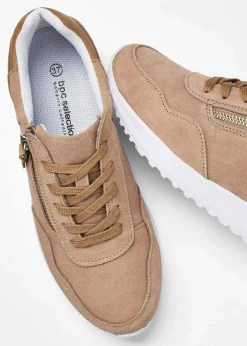 bonprix Sneaker^Sneaker aus Veloursleder camel