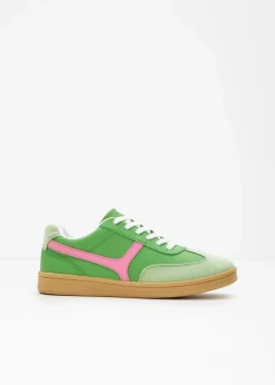 bonprix Sneaker^Sneaker im Retrolook kleegrün/kristallrosa