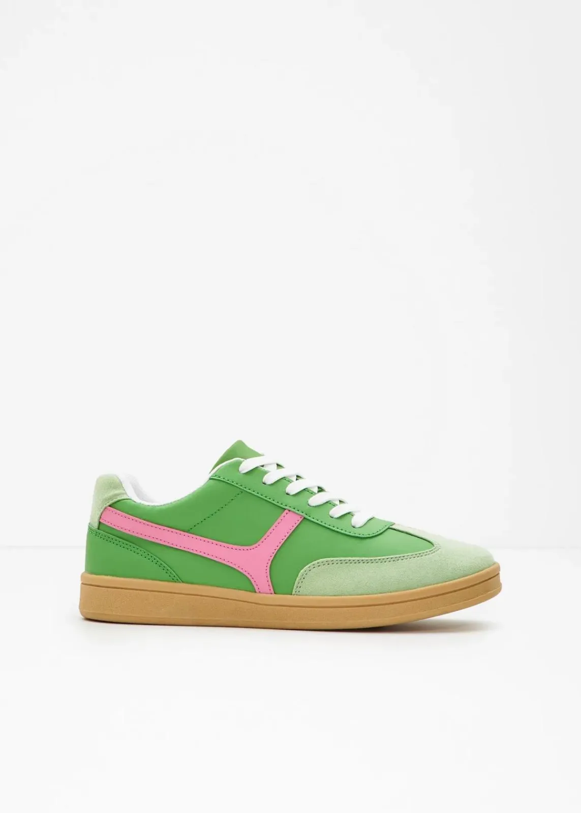 bonprix Sneaker^Sneaker im Retrolook kleegrün/kristallrosa