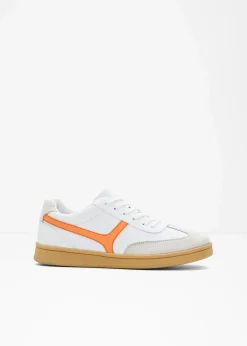 bonprix Sneaker^Sneaker im Retrolook weiß/hellorange