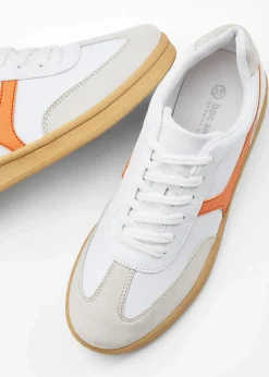 bonprix Sneaker^Sneaker im Retrolook weiß/hellorange
