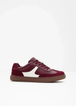 bonprix Sneaker^Sneaker im Retrolook dunkelbeere/weiß