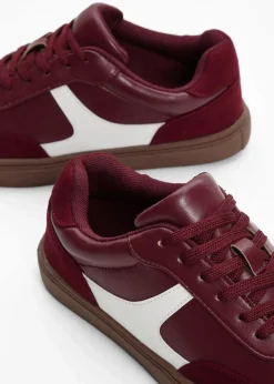 bonprix Sneaker^Sneaker im Retrolook dunkelbeere/weiß