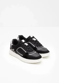 bonprix Sneaker^Sneaker mit Animal-Details schwarz leo/silber metallic