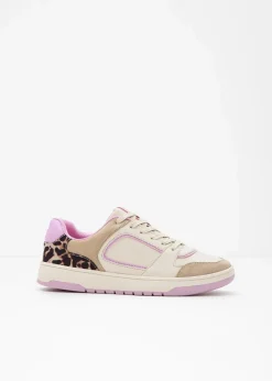 bonprix Sneaker^Sneaker mit Animal-Details beige leo/blütenpink