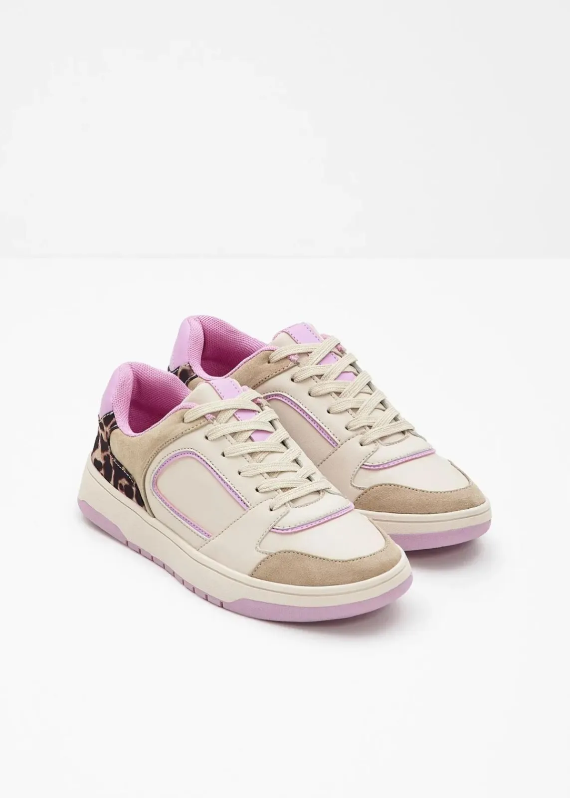 bonprix Sneaker^Sneaker mit Animal-Details beige leo/blütenpink