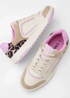 bonprix Sneaker^Sneaker mit Animal-Details beige leo/blütenpink