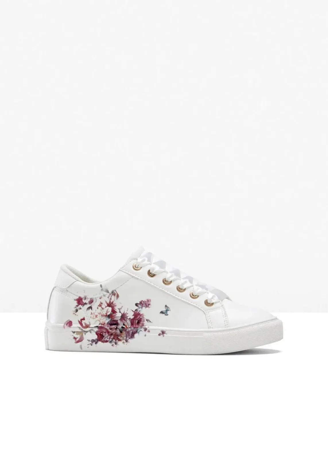 bonprix Sneaker^Sneaker mit floralem Druck weiß geblümt