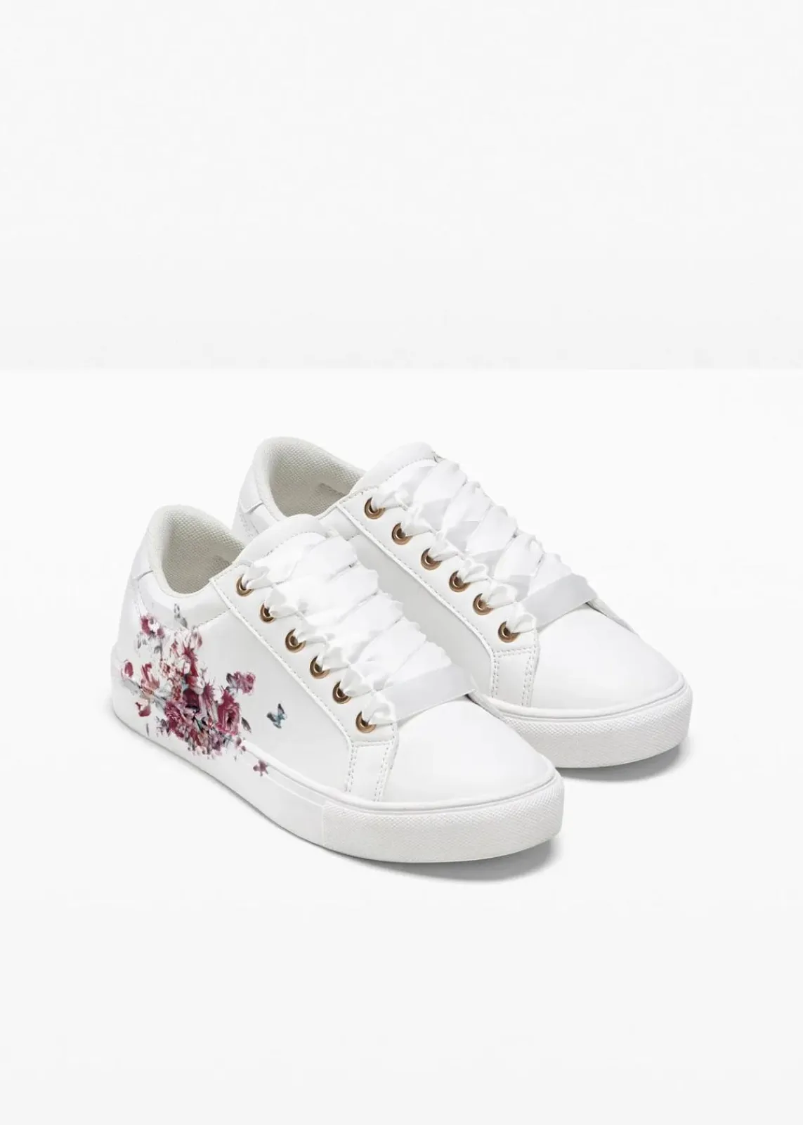 bonprix Sneaker^Sneaker mit floralem Druck weiß geblümt