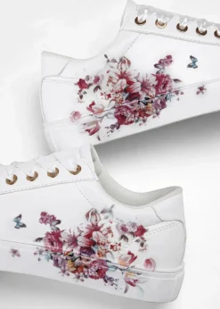 bonprix Sneaker^Sneaker mit floralem Druck weiß geblümt