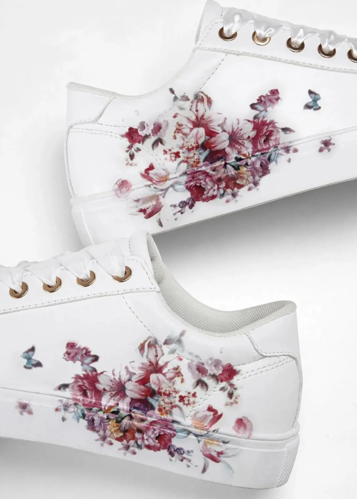 bonprix Sneaker^Sneaker mit floralem Druck weiß geblümt