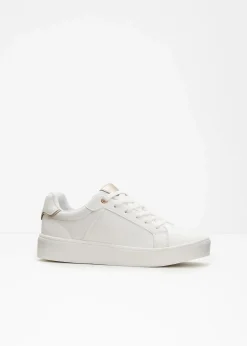bonprix Sneaker^Sneaker mit gepolsterter Innensohle weiß/roségoldfarben
