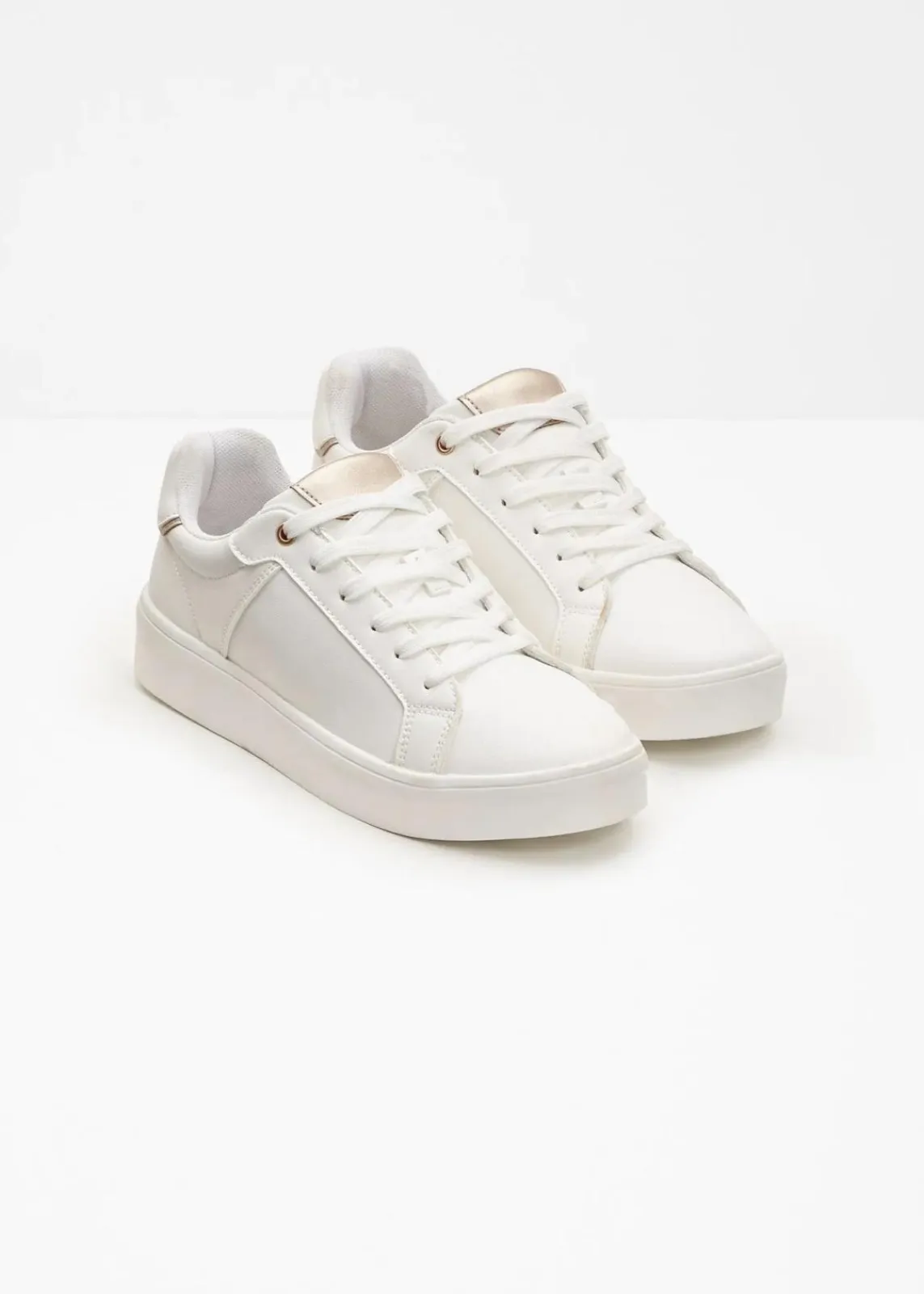 bonprix Sneaker^Sneaker mit gepolsterter Innensohle weiß/roségoldfarben