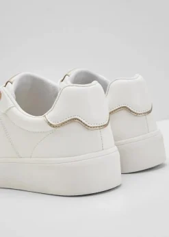 bonprix Sneaker^Sneaker mit gepolsterter Innensohle weiß/roségoldfarben