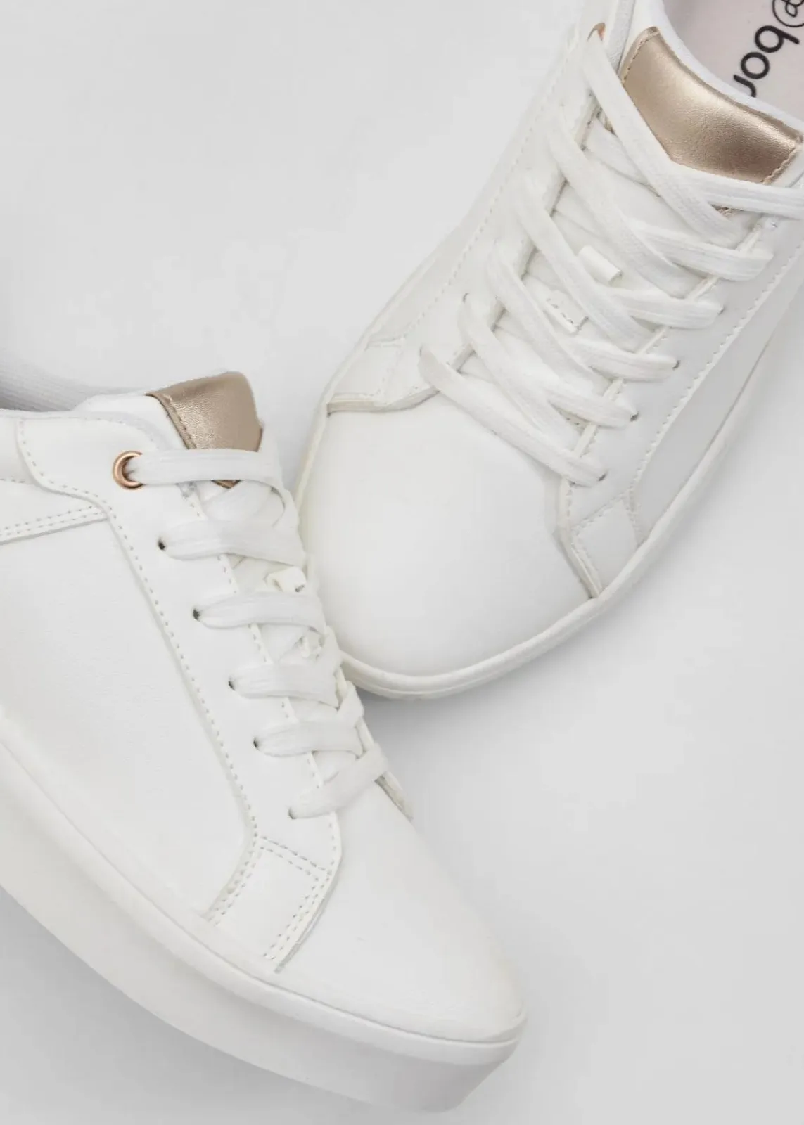 bonprix Sneaker^Sneaker mit gepolsterter Innensohle weiß/roségoldfarben