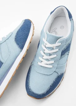 bonprix Sneaker|Sport- & Trekkingschuhe^Sneaker mit Mesh-Einsatz dunkelblau denim/hellblau denim