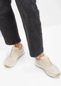bonprix Sneaker^Sneaker mit Mesh-Einsatz natur