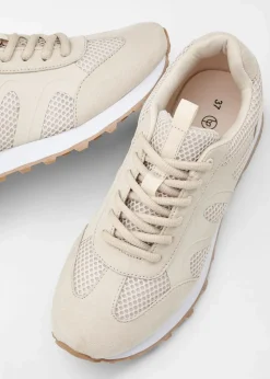 bonprix Sneaker^Sneaker mit Mesh-Einsatz natur