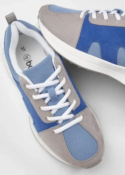 bonprix Sneaker^Sneaker mit Mesh-Einsatz blau/grau