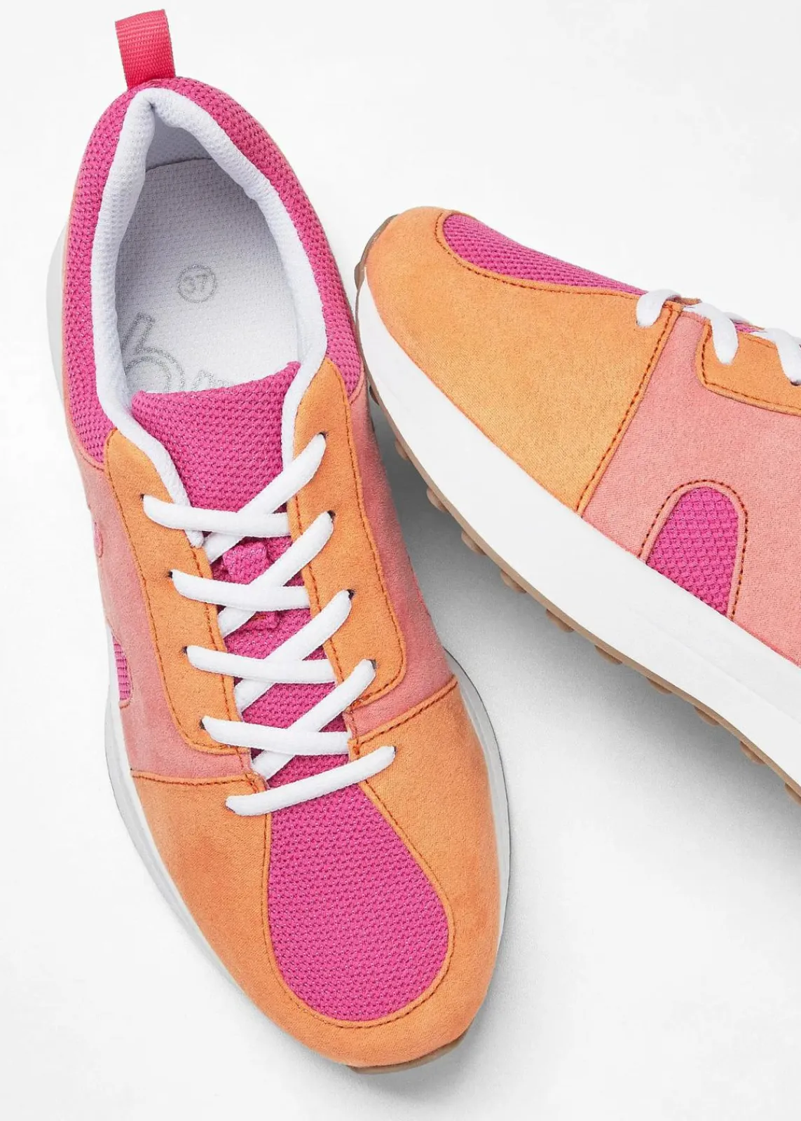 bonprix Sneaker^Sneaker mit Mesh-Einsatz pink/orange