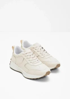 bonprix Sneaker^Sneaker mit Metallic-Details creme