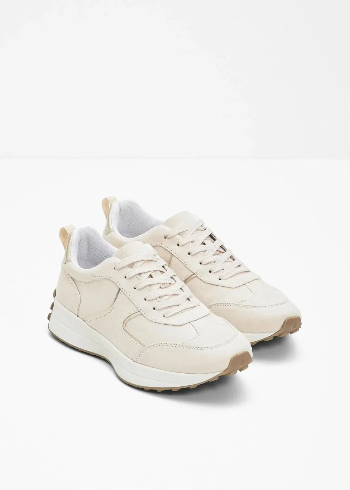 bonprix Sneaker^Sneaker mit Metallic-Details creme
