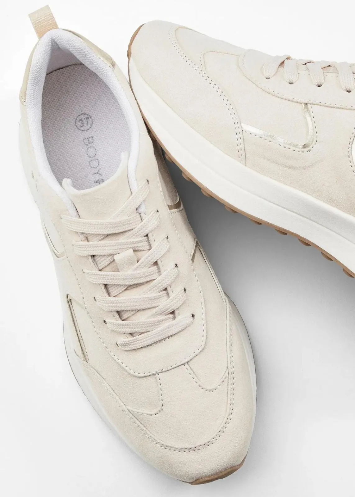bonprix Sneaker^Sneaker mit Metallic-Details creme
