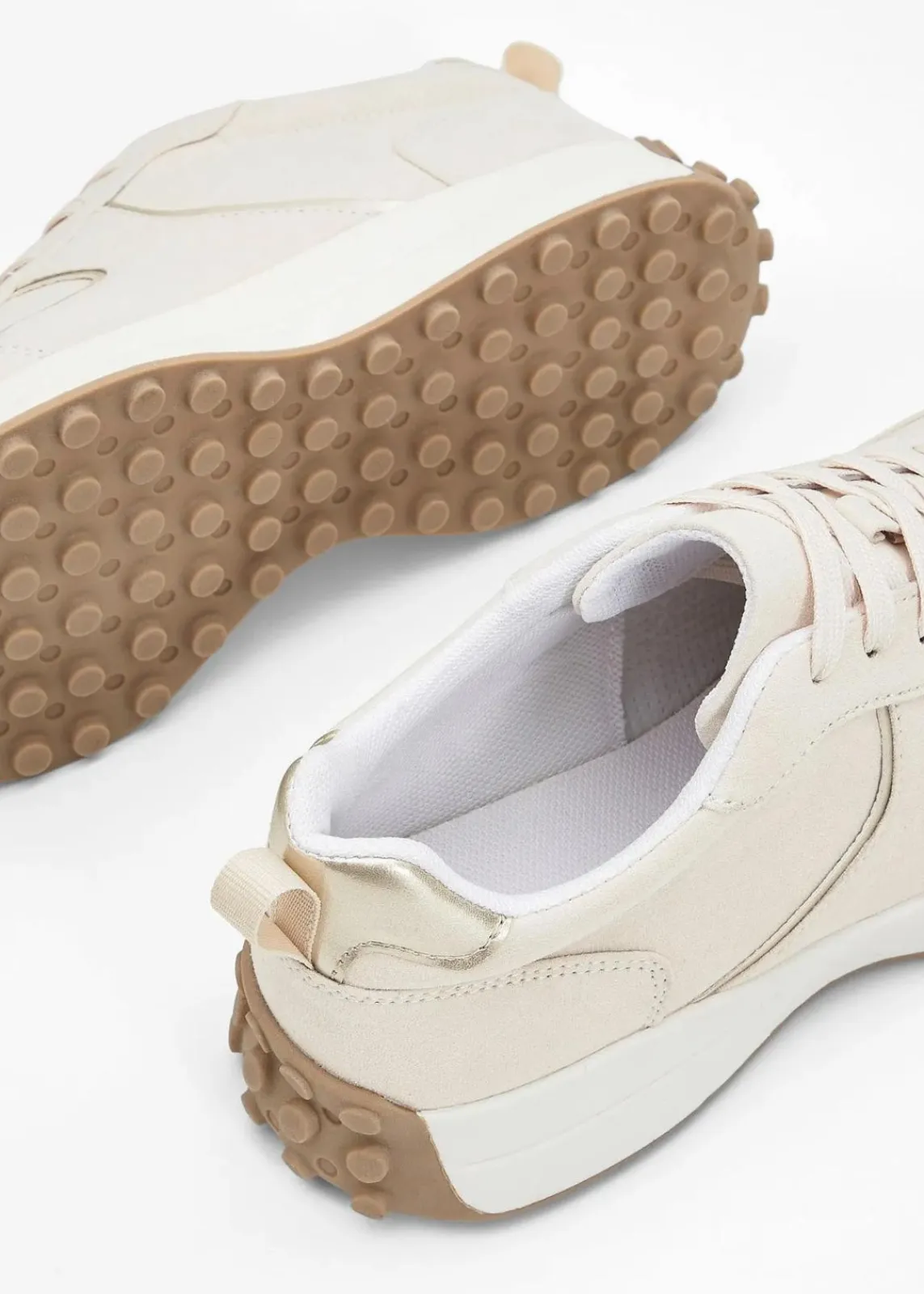 bonprix Sneaker^Sneaker mit Metallic-Details creme
